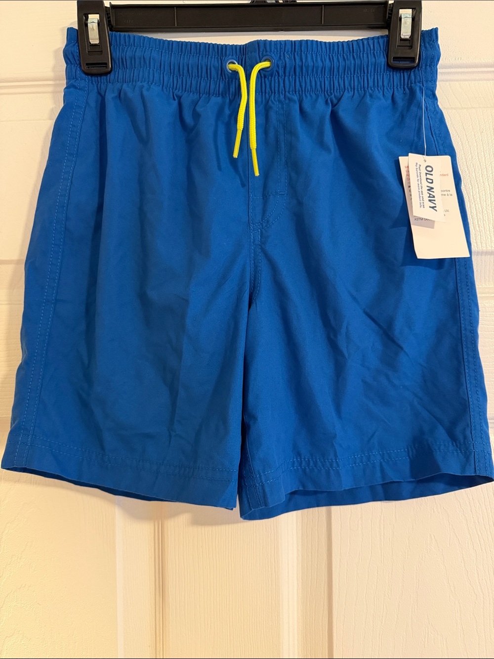 NWT Old Navy Royal Blue Swim Trunks with Yellow Drawstring boys L (10 - 12)